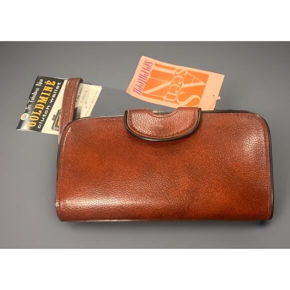 VTG New! McDuff Goldmine Clutch Wallet Change Purse Pockets Leather Billfold - Picture 2 of 9